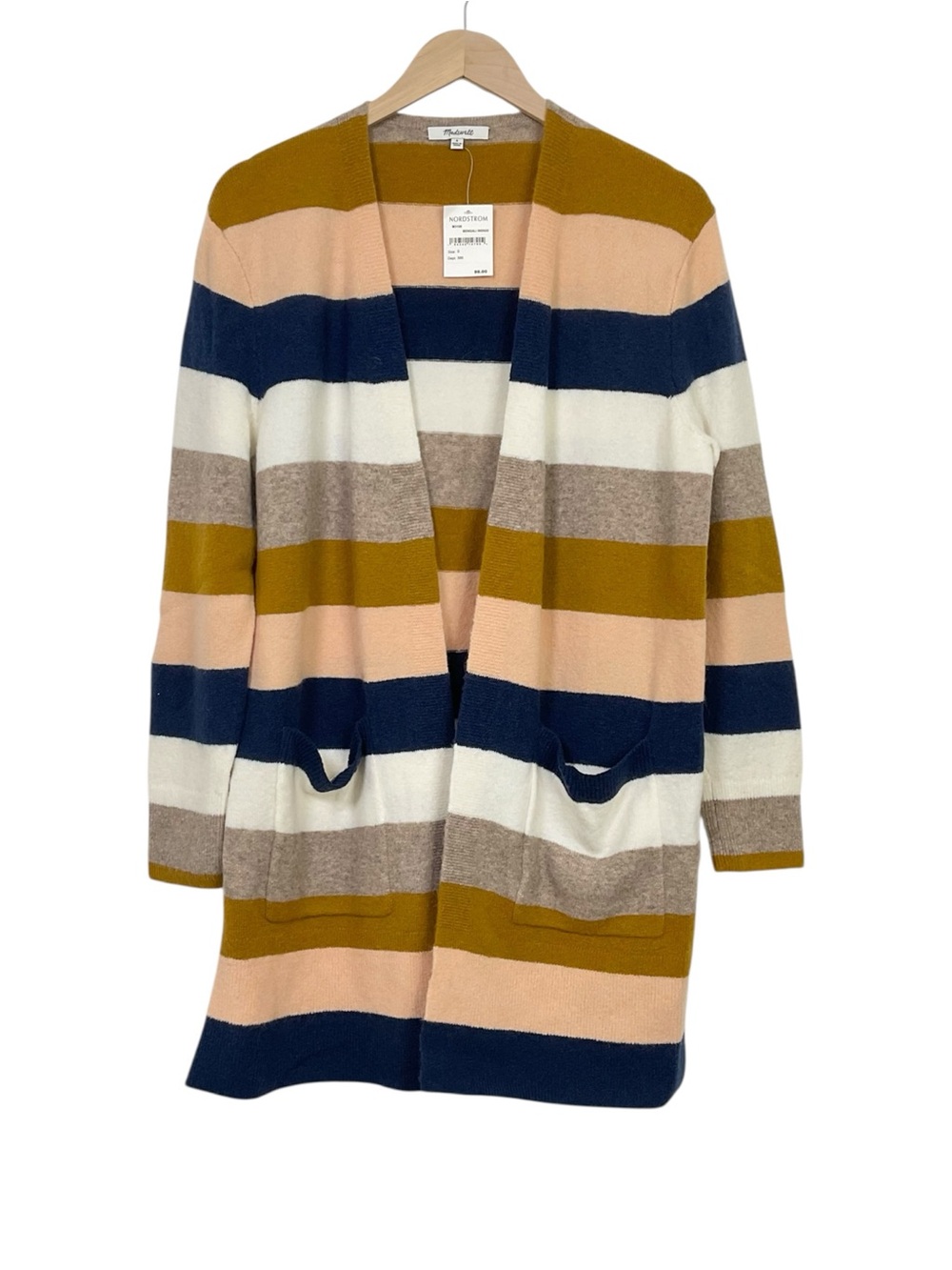 Madewell Kent Stripe Cardigan In Bengali Indigo Size Small